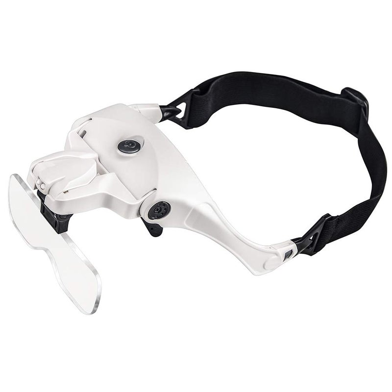 BIJIA Head Magnifier-USB Rechargeable LED Illuminated Head Mount Magnifying Glass with Headband,2 LED Light,5 Interchangeable Lens for Jewelry Loupe,Crafts,Electronics Repair,Hobby,Eyelash Extension - Image 3